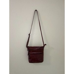 Wise Owl Cognac Wash Leather Crossbody Bag Size Small